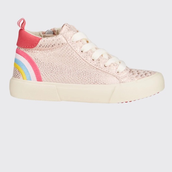 Joules Other - Joules Girls Metallic Snakeskin Pink Rainbow Sneakers Sz 3